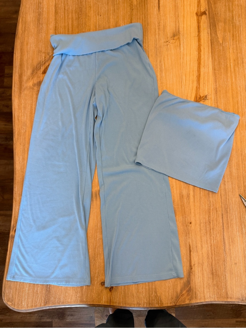 aerie Thumbs Up Light Blue Wide-Leg Lounge Set